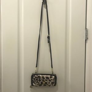 Betsey Johnson Leopard Print Corssbody Wallet